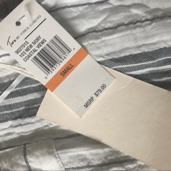 Two by Vince Camuto Strip cotton Gauze Side Tank - Picture 8 of 8